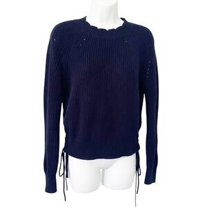 Joie Cotton Cashmere Adanya Lace Side Sweater size XS